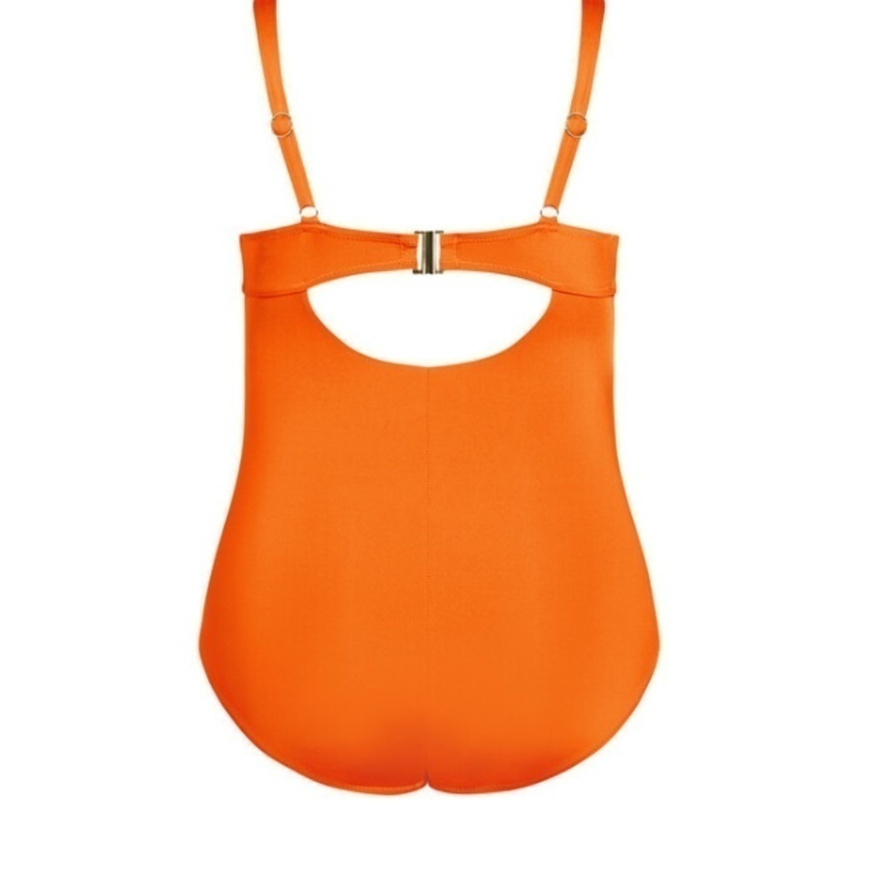 CITY CHIC Majorca 1 Piece Swimsuit Sunburst Orange Sz 18 Plus Size Vacation NWT - Picture 4 of 16